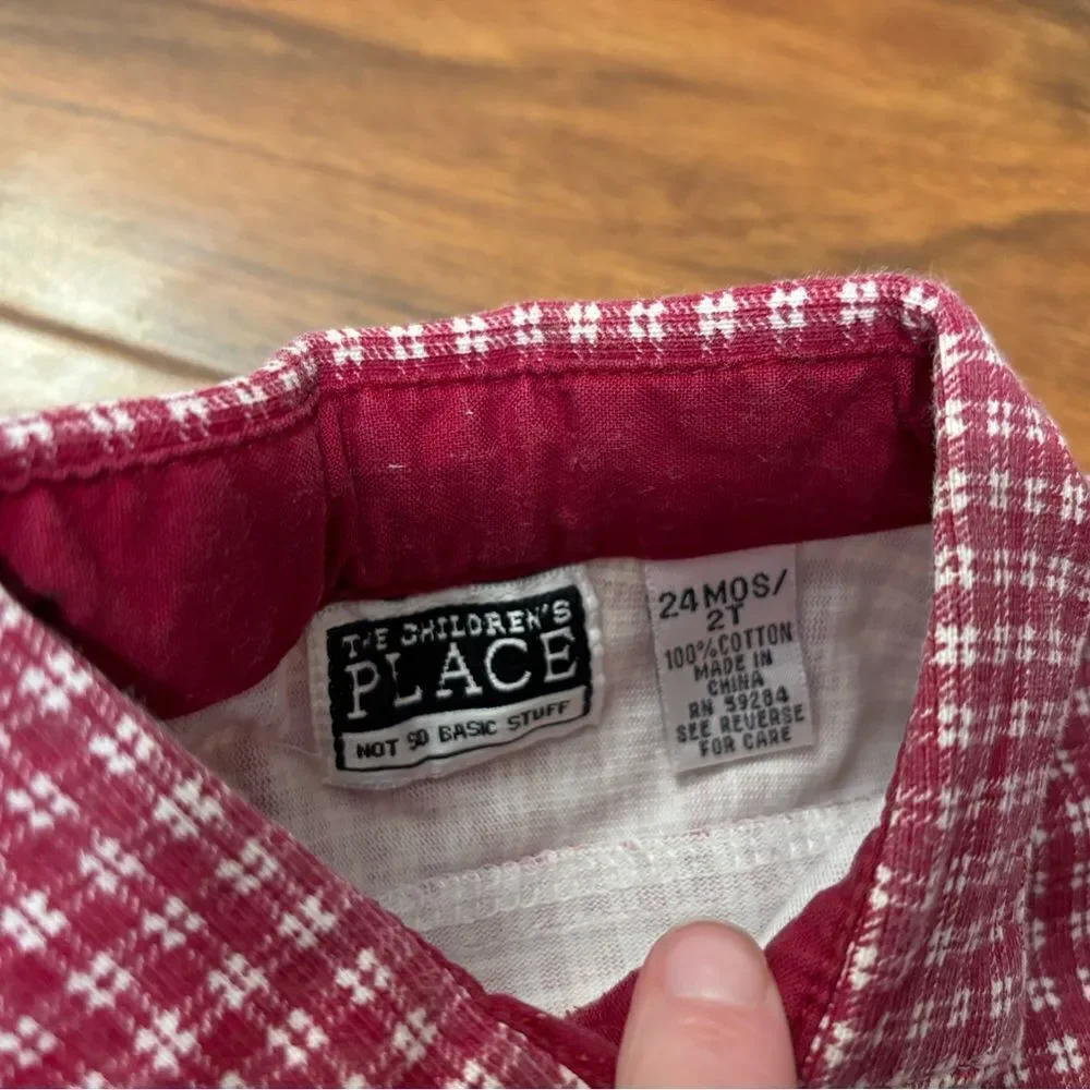The Children’s Place Vintage Red Plaid Long Sleeve Heavy Shirt